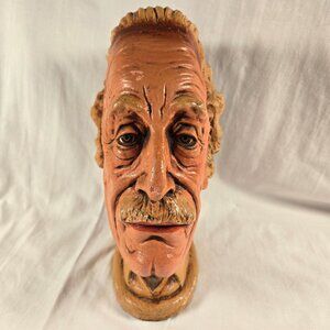Vintage Albert Einstein Head Bust MCM Statue Chalkwear Plaster Figure‎ Esco like